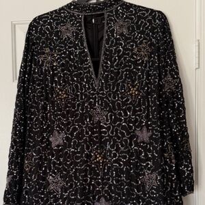 Simply Be Black Sequin Beaded Star Dress Size 20